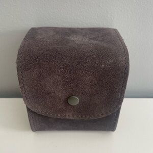 Cartier watch suede leather case grey